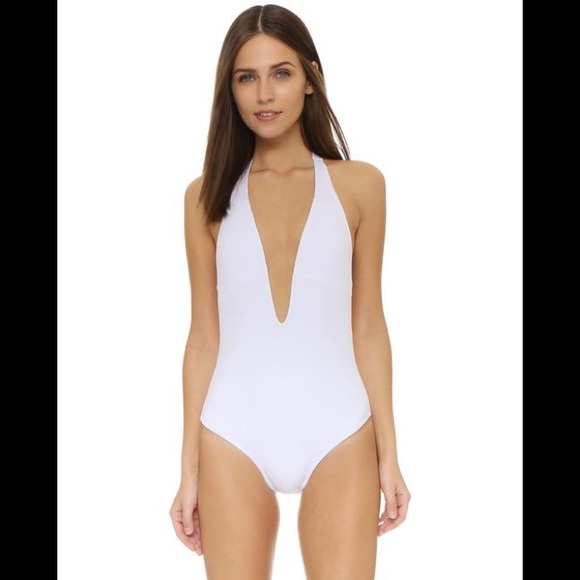 PEIXOTO White Flamingo,Deep V One Piece swimsuit,S - Picture 3 of 6